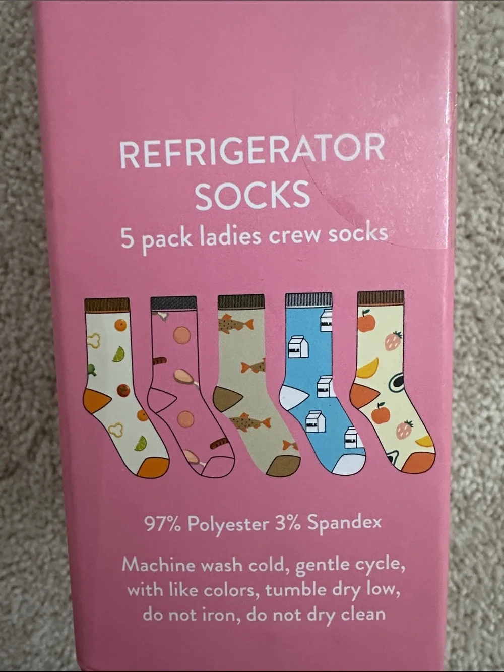 Girls Pink and Pastel Multi Pack Crew Socks